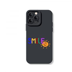 Colorful Smile Sun Graphic Silicone Case for Apple iPhone Series