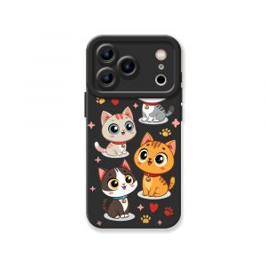 Charming Kawaii Kittens Silicone Case for Apple iPhone Series