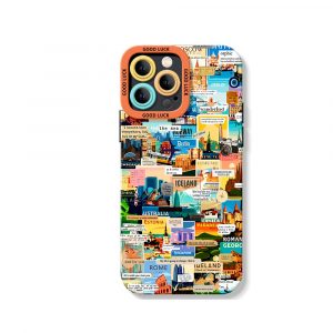 World Travel Collage Silicone Case for Apple iPhone Series