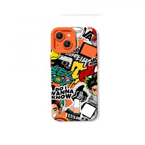 Vibrant Pop Culture Collage Silicone Case for Apple iPhone Series