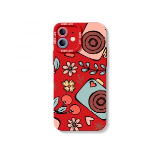 Cherry Blossom Camera Art Silicone Case for Apple iPhone Series