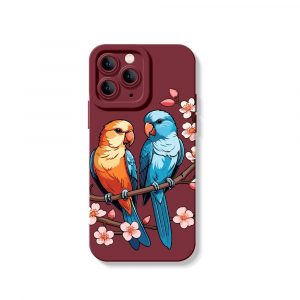 Tropical Parrot Blossom Silicone Case for Apple iPhone Series