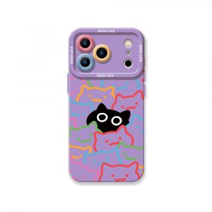 Colorful Cat Silicone Case for Apple iPhone Series