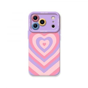 Retro Love Stripes Silicone Case for Apple iPhone Series