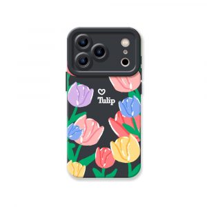 Colorful Tulip Blossom Silicone Case for Apple iPhone Series