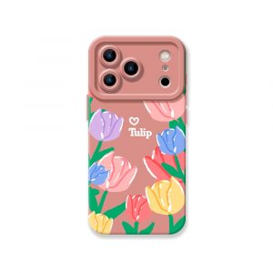 Colorful Tulip Blossom Silicone Case for Apple iPhone Series