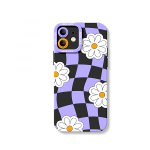 Checkered Daisy Dreams Silicone Case for Apple iPhone Series
