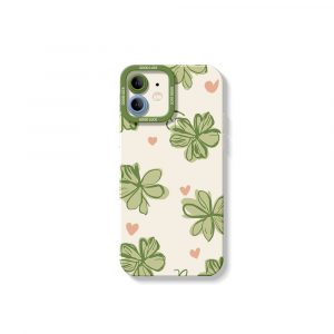 Four-Leaf Clover Charm Silicone Case for Apple iPhone Series
