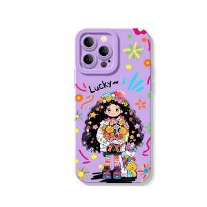 Lucky Flower Girl Charm Silicone Case for Apple iPhone Series