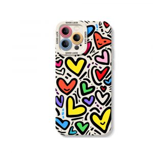 Colorful Heart Silicone Case for Apple iPhone Series