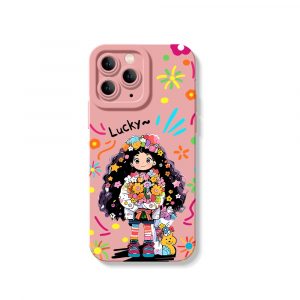 Lucky Flower Girl Charm Silicone Case for Apple iPhone Series