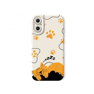 Cozy Cat Nap Paw Print Silicone Case for Apple iPhone Series