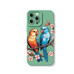 Tropical Parrot Blossom Silicone Case for Apple iPhone Series