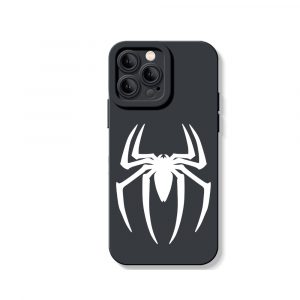 Spider Emblem Noir Silicone Case for Apple iPhone Series