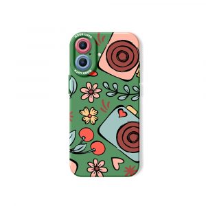 Cherry Blossom Camera Art Silicone Case for Apple iPhone Series