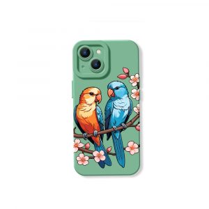 Tropical Parrot Blossom Silicone Case for Apple iPhone Series