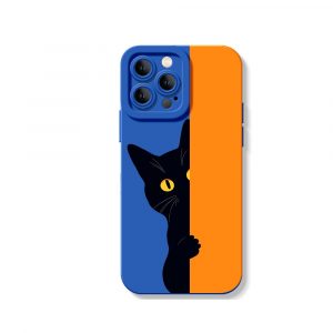 Black Cat Charm Silicone Case for Apple iPhone Series