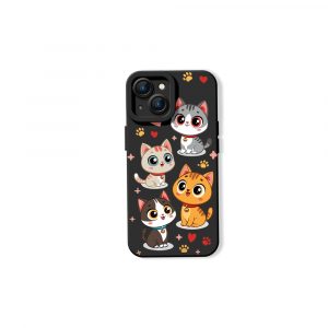 Charming Kawaii Kittens Silicone Case for Apple iPhone Series