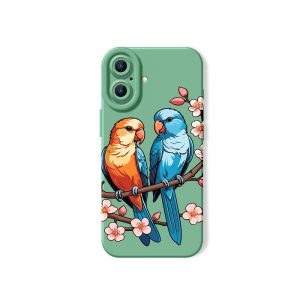 Tropical Parrot Blossom Silicone Case for Apple iPhone Series
