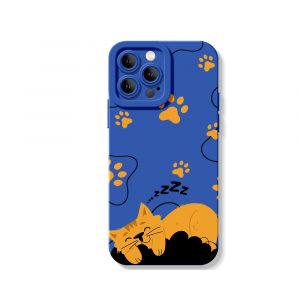 Cozy Cat Nap Paw Print Silicone Case for Apple iPhone Series