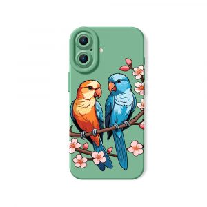Tropical Parrot Blossom Silicone Case for Apple iPhone Series