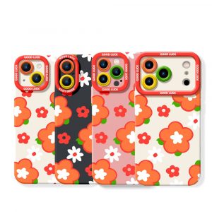 Retro Petal Pop Silicone Case for Apple iPhone Series