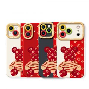 Luxe Teddy Charm Silicone Case for Apple iPhone Series