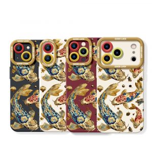 Floral Golden Art Silicone Case for Apple iPhone Series