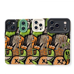 Vibrant Cartoon Art Silicone Case for Apple iPhone Series