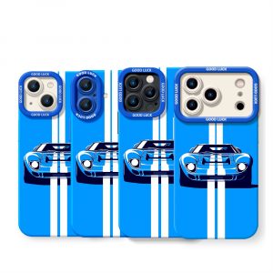 Racing Stripe Car Silicone Case for Apple iPhone Series