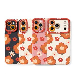 Retro Petal Pop Silicone Case for Apple iPhone Series
