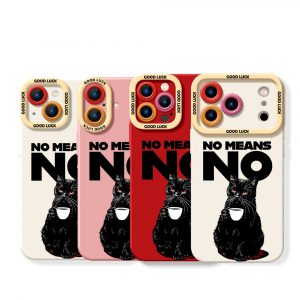 Charming Cat No Means No Design Silicone Case for Apple iPhone Series