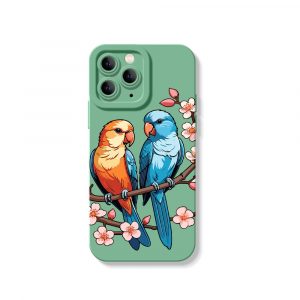 Tropical Parrot Blossom Silicone Case for Apple iPhone Series