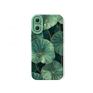 Tropical Lotus Leaf Silicone Case for Apple iPhone Series - iPhone 17, Green