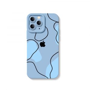 Abstract Waves Blue Silicone Case for Apple iPhone Series