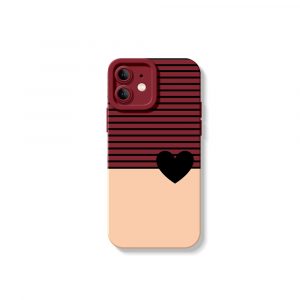 Heart & Stripes Elegance Silicone Case for Apple iPhone Series