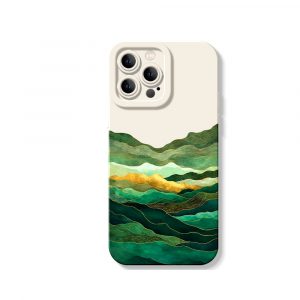 Emerald Waves Artistry Silicone Case for Apple iPhone Series