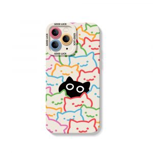 Colorful Cat Silicone Case for Apple iPhone Series