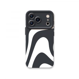 Monochrome Wave Pattern Silicone Case for Apple iPhone Series