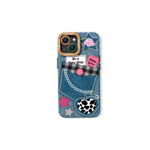 Retro Denim Charm Silicone Case for Apple iPhone Series