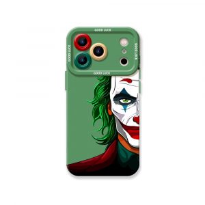Colorful Clown Mask Art Silicone Case for Apple iPhone Series - iPhone 17 Pro Max, Green
