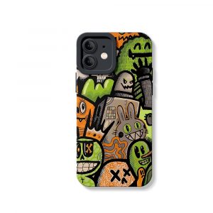 Vibrant Cartoon Art Silicone Case for Apple iPhone Series