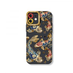 Floral Golden Art Silicone Case for Apple iPhone Series