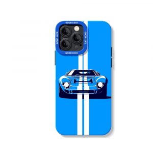 Racing Stripe Car Silicone Case for Apple iPhone Series