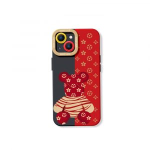 Luxe Teddy Charm Silicone Case for Apple iPhone Series