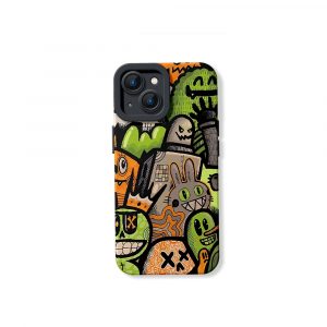 Vibrant Cartoon Art Silicone Case for Apple iPhone Series