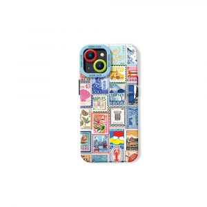 Vintage Postage Stamp Collage Silicone Case for Apple iPhone Series
