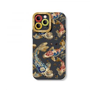 Floral Golden Art Silicone Case for Apple iPhone Series