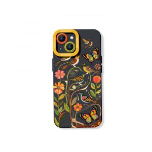 Charming Wildlife Design Silicone Case for Apple iPhone Series - iPhone 15, Black