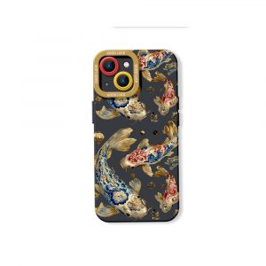 Floral Golden Art Silicone Case for Apple iPhone Series